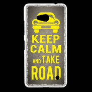 Coque Nokia Lumia 640 LTE Keep Calm and Take o road 2 Gris