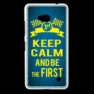 Coque Nokia Lumia 640 LTE Keep Calm and Be the First Bleu