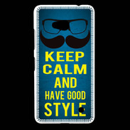 Coque Nokia Lumia 640 LTE Keep Calm and Have a good Style Bleu