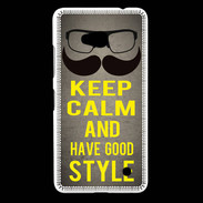 Coque Nokia Lumia 640 LTE Keep Calm and Have a good Style Gris