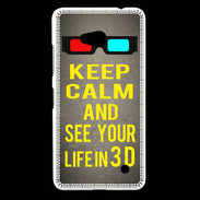 Coque Nokia Lumia 640 LTE Keep Calm and See your life 3D Gris