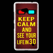 Coque Nokia Lumia 640 LTE Keep Calm and See your life 3D Rouge