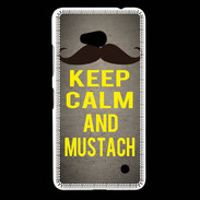 Coque Nokia Lumia 640 LTE Keep Calm and Mustach Gris