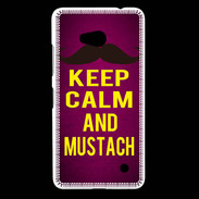 Coque Nokia Lumia 640 LTE Keep Calm and Mustach Rose