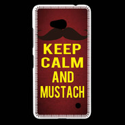 Coque Nokia Lumia 640 LTE Keep Calm and Mustach Rouge