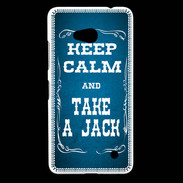 Coque Nokia Lumia 640 LTE Keep Calm and Take Jack Bleu