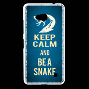 Coque Nokia Lumia 640 LTE Keep Calm and Be a Snake bleu