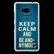 Coque Nokia Lumia 640 LTE Keep Calm and Be Anonymous Bleu