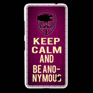 Coque Nokia Lumia 640 LTE Keep Calm and Be Anonymous Rose