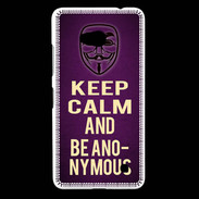Coque Nokia Lumia 640 LTE Keep Calm and Be Anonymous Violet