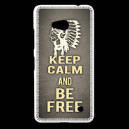 Coque Nokia Lumia 640 LTE Keep Calm and Be Free Gris