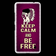 Coque Nokia Lumia 640 LTE Keep Calm and Be Free Rose
