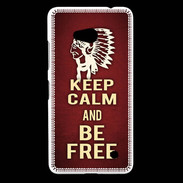 Coque Nokia Lumia 640 LTE Keep Calm and Be Free Rouge
