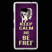 Coque Nokia Lumia 640 LTE Keep Calm and Be Free Violet