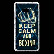 Coque Nokia Lumia 640 LTE Keep Calm and Boxing Bleu