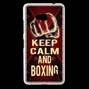 Coque Nokia Lumia 640 LTE Keep Calm and Boxing Rouge