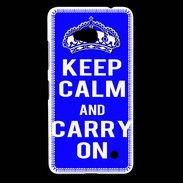 Coque Nokia Lumia 640 LTE Keep Calm and Carry on Bleu