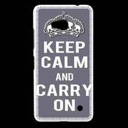 Coque Nokia Lumia 640 LTE Keep Calm and Carry on Gris