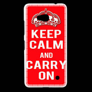 Coque Nokia Lumia 640 LTE Keep Calm and Carry on Rouge