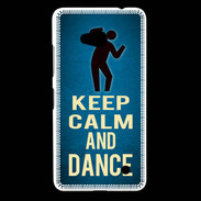 Coque Nokia Lumia 640 LTE Keep Calm and Dance Bleu