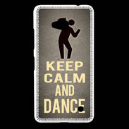 Coque Nokia Lumia 640 LTE Keep Calm and Dance Gris