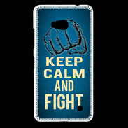 Coque Nokia Lumia 640 LTE Keep Calm and Fight Bleu