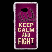 Coque Nokia Lumia 640 LTE Keep Calm and Fight Rose