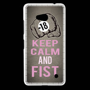 Coque Nokia Lumia 640 LTE Keep Calm and Fist Gris