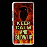 Coque Nokia Lumia 640 LTE Keep Calm and Grenade Feu