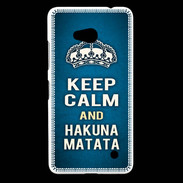 Coque Nokia Lumia 640 LTE Keep Calm and Hakuna Matata Bleu