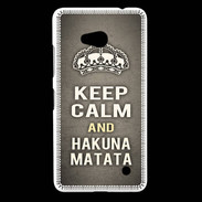 Coque Nokia Lumia 640 LTE Keep Calm and Hakuna Matata Gris