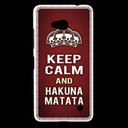 Coque Nokia Lumia 640 LTE Keep Calm and Hakuna Matata Rouge