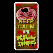 Coque Nokia Lumia 640 LTE Keep Calm and Kill Zombies Orange