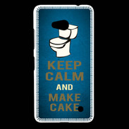 Coque Nokia Lumia 640 LTE Keep Calm and Make cake Bleu