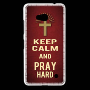 Coque Nokia Lumia 640 LTE Keep Calm and Pray Christian Rouge