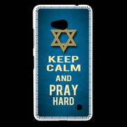 Coque Nokia Lumia 640 LTE Keep Calm and Pray jewish BLeu