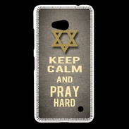Coque Nokia Lumia 640 LTE Keep Calm and Pray jewish Gris