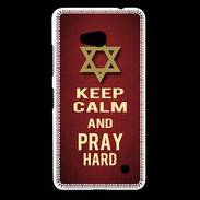 Coque Nokia Lumia 640 LTE Keep Calm and Pray jewish Rouge