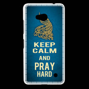 Coque Nokia Lumia 640 LTE Keep Calm and Pray Muslim Bleu