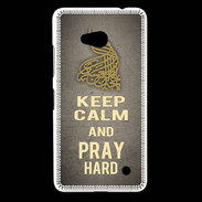 Coque Nokia Lumia 640 LTE Keep Calm and Pray Muslim Gris