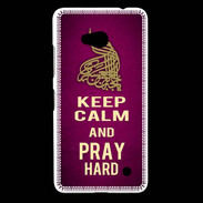 Coque Nokia Lumia 640 LTE Keep Calm and Pray Muslim Rose
