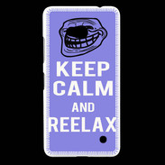 Coque Nokia Lumia 640 LTE Keep Calm and Be Reelax Bleu