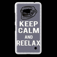 Coque Nokia Lumia 640 LTE Keep Calm and Reelax Gris