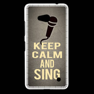 Coque Nokia Lumia 640 LTE Keep Calm and Sing Gris