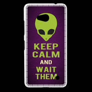 Coque Nokia Lumia 640 LTE Keep Calm and Wait Alien Violet