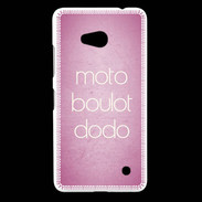 Coque Nokia Lumia 640 LTE Moto Boulot Dodo rose ZG