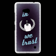 Coque Nokia Lumia 640 LTE In anonymous We trust bleu ZG