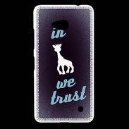 Coque Nokia Lumia 640 LTE In Girafe We trust Bleu ZG