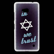 Coque Nokia Lumia 640 LTE In Judaïsme We trust Bleu ZG 