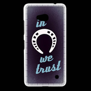 Coque Nokia Lumia 640 LTE In Luck We trust Bleu ZG